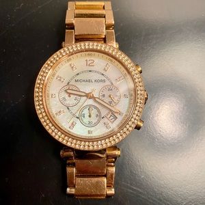 Parker rose gold MK watch - pearl face